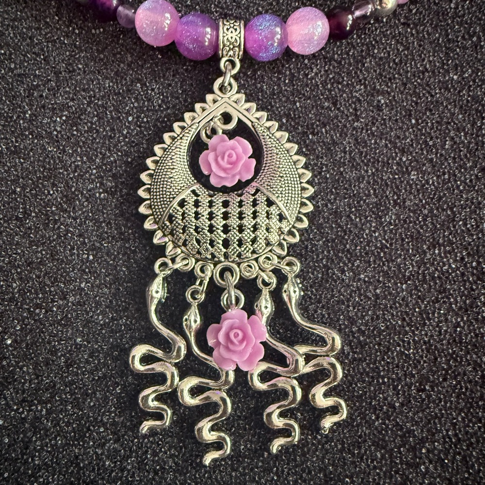 Velvet Moon Rose Necklace